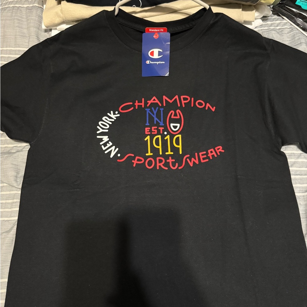 Champion Black Graphic T-Shirt for Men